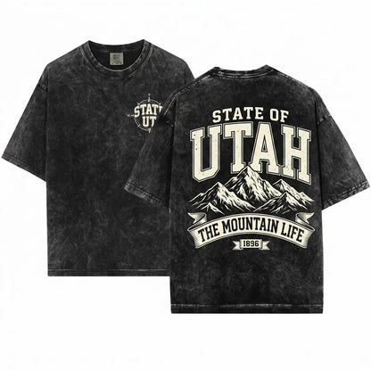 Utah Vintage Western Mountain Retro Travel Souvenir Unisex Wash T-Shirt