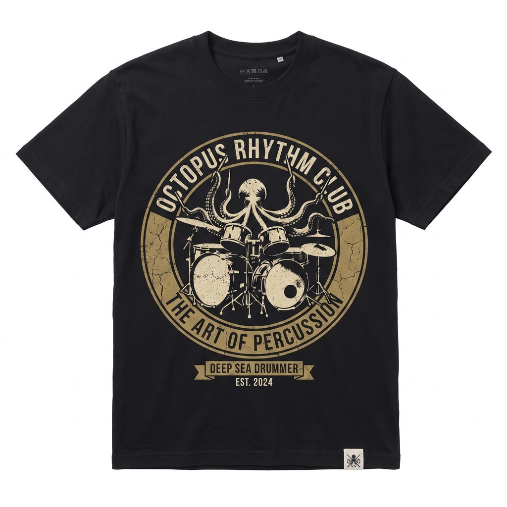 Funny Octopus Playing Drums Graphic Musician Band Gift Unisex TShirt