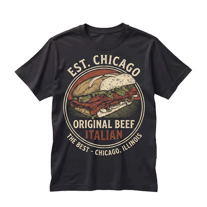 Original Chicagoland Italian Beef Sandwich Retro Graphic Foodie Unisex TShirt