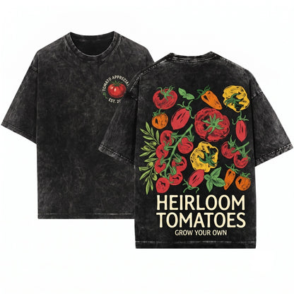 Tomato Girl Summer Graphic Farmers Market Aesthetic Unisex Wash T-Shirt