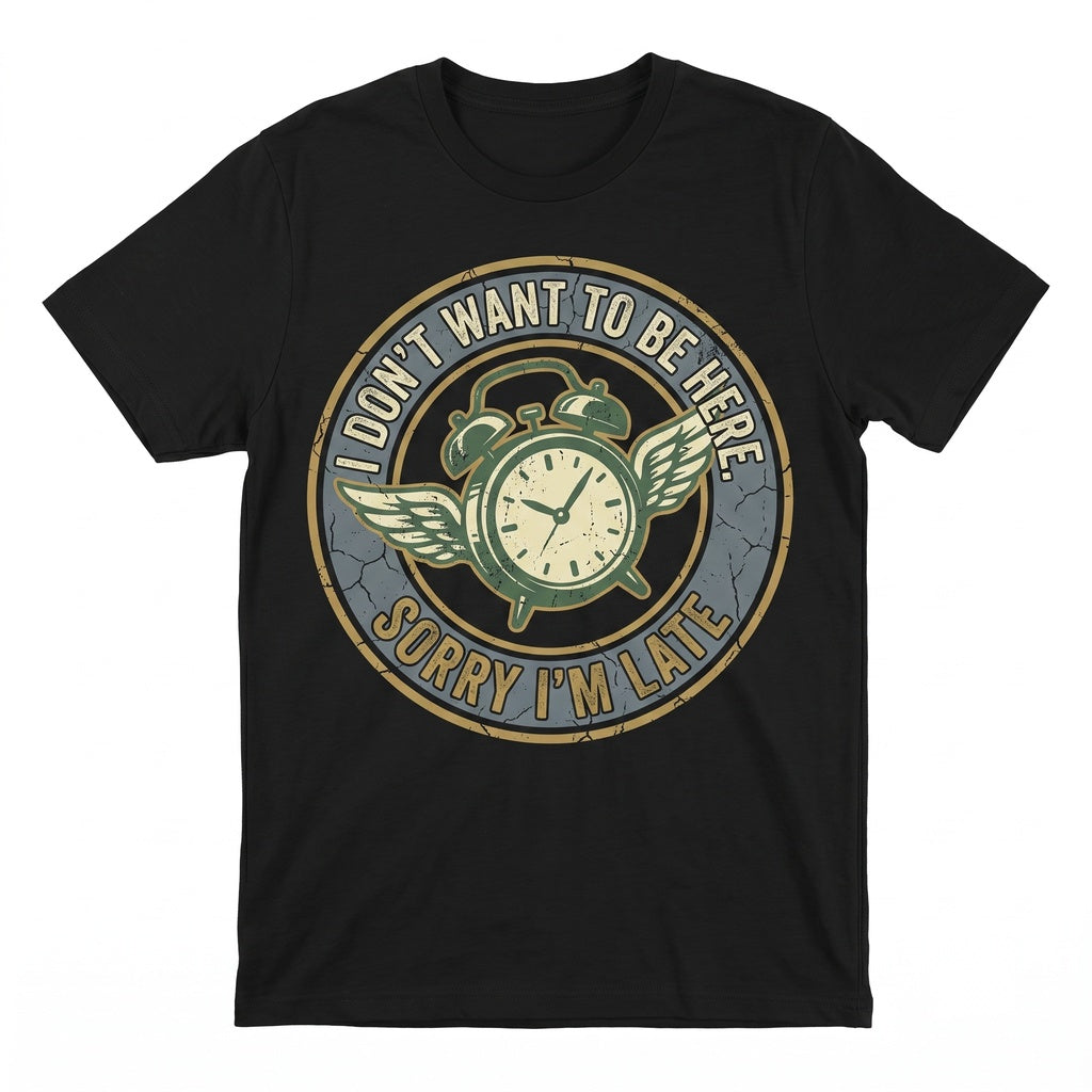 Funny Im Late Saying Sarcastic Humor Novelty Graphic Gift for Men Women Unisex TShirt