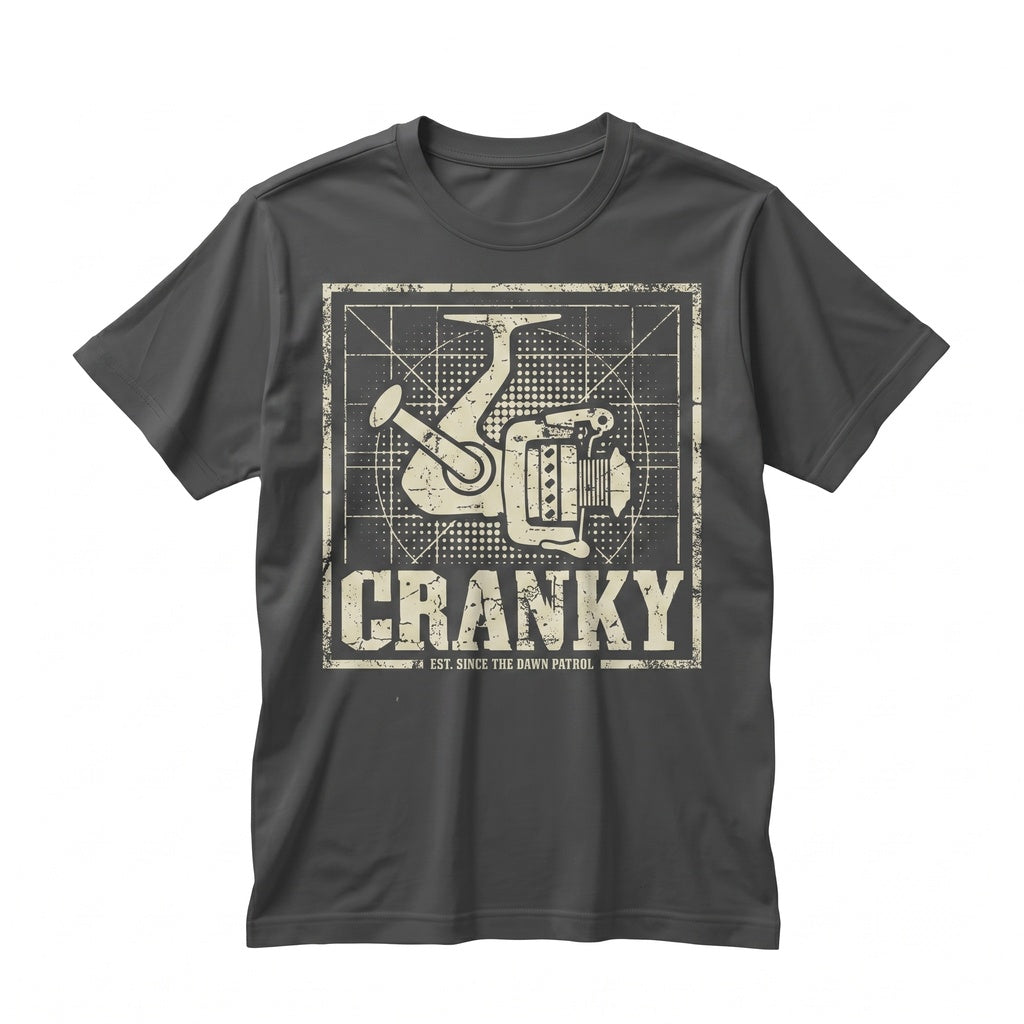 Cranky Funny Fishing Reel Fisherman Gift Ideas for Angler Dad Husband Graphic Unisex TShirt