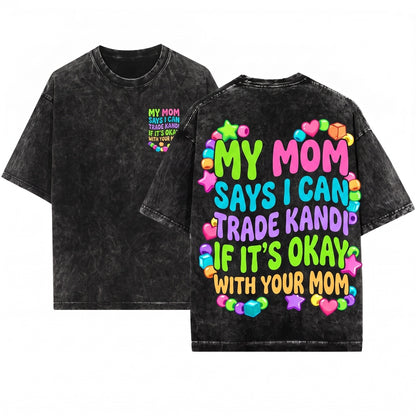 Groovy Funny Kandi Trade Festival Rave Party Graphic Apparel Unisex Wash T-Shirt