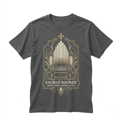 Vintage Pipe Organ Graphic Faux Gold Print Dark Academia Musician Apparel Unisex TShirt