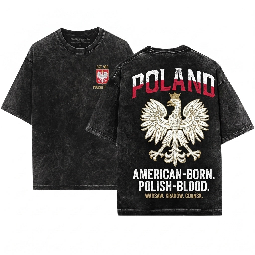 Poland Patriotic Flag Polska Polish National Gift Ideas Unisex Wash T-Shirt