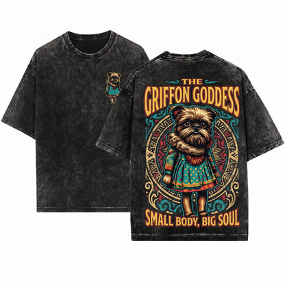 Cute Brussels Griffon in Dress Shirt Funny Girly Vintage Puppy Dog Mom Dad Gift Unisex Heavyweight Garment-Dyed T-Shirt