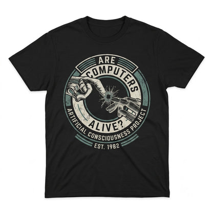 Are Computers Alive Vintage Tech AI Philosophy Graphic Print Unisex TShirt