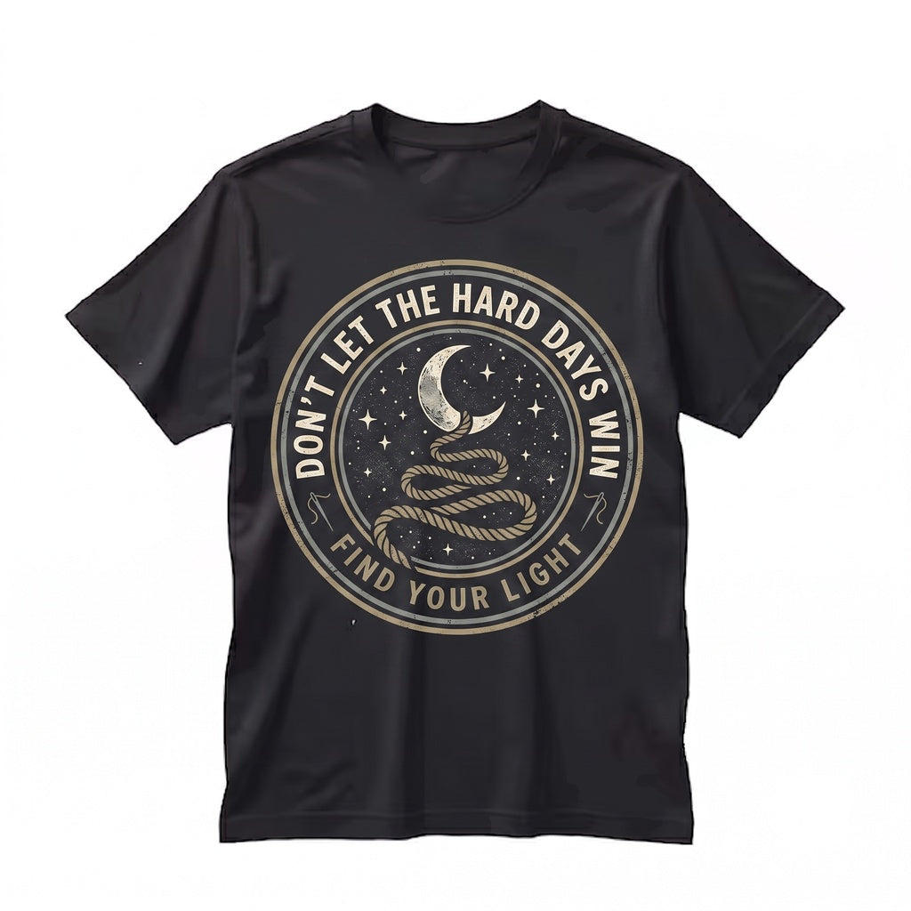 Dont Let the Hard Days Win Embroidered Bookish Nesta Silver Flames Mental Health Top, Graphic Apparel Unisex TShirt