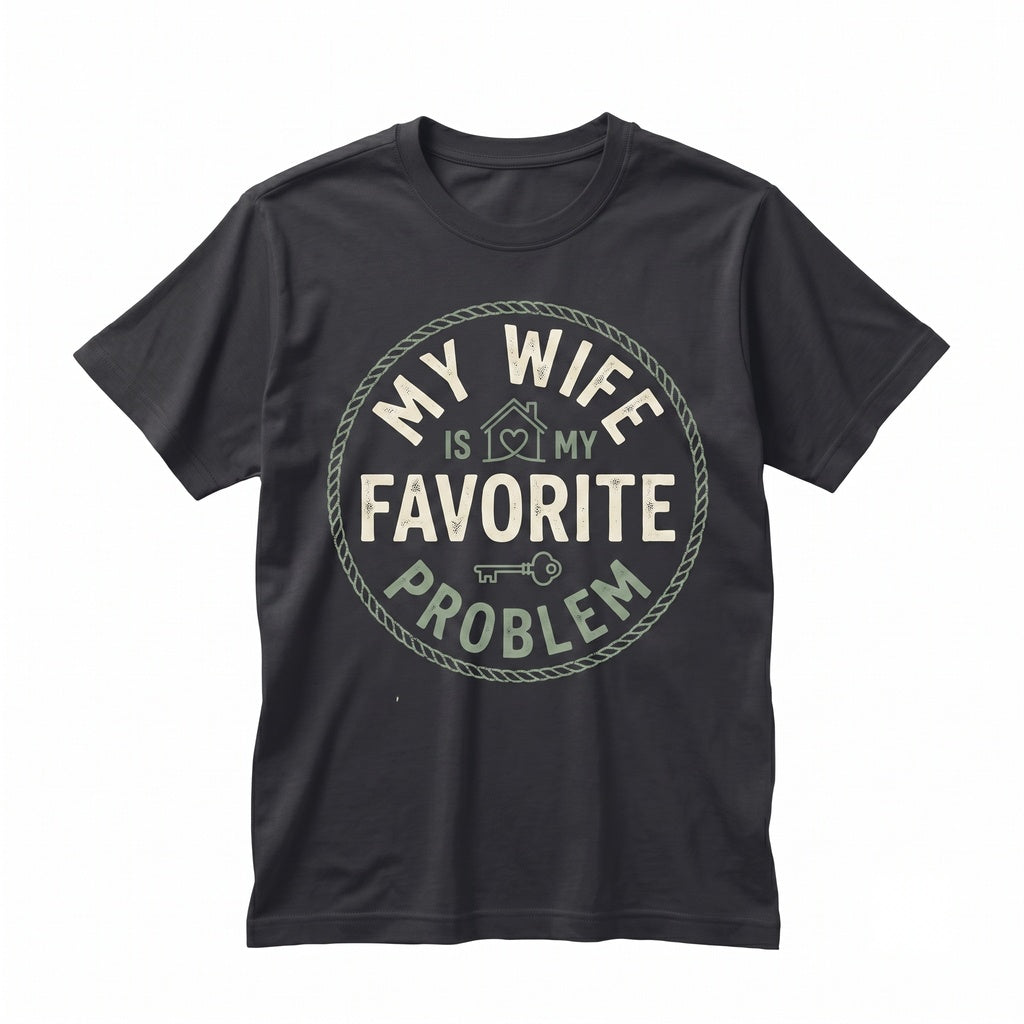 Funny Sarcastic Humor My Wife Is Favorite Problem Retro Husband Marriage Gift Graphic Unisex TShirt