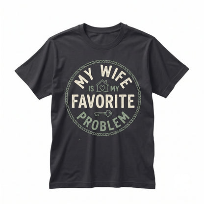 Funny Sarcastic Humor My Wife Is Favorite Problem Retro Husband Marriage Gift Graphic Unisex TShirt