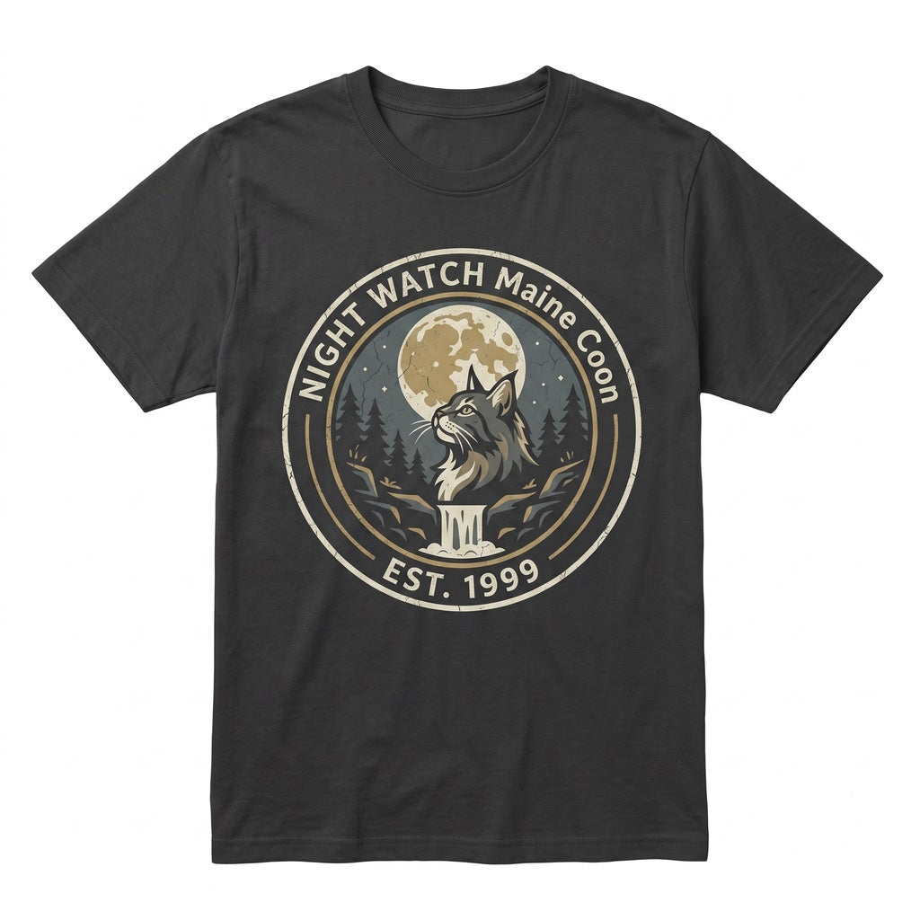 Norwegian Forest Cat Howling at the Vintage Moon 90s Retro Animal Graphic Mom Gift Unisex TShirt