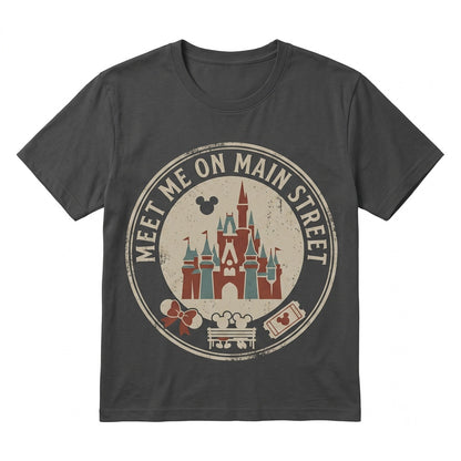 Meet Me On Main Street Couples Mouse Vacation Apparel Theme Park Unisex TShirt