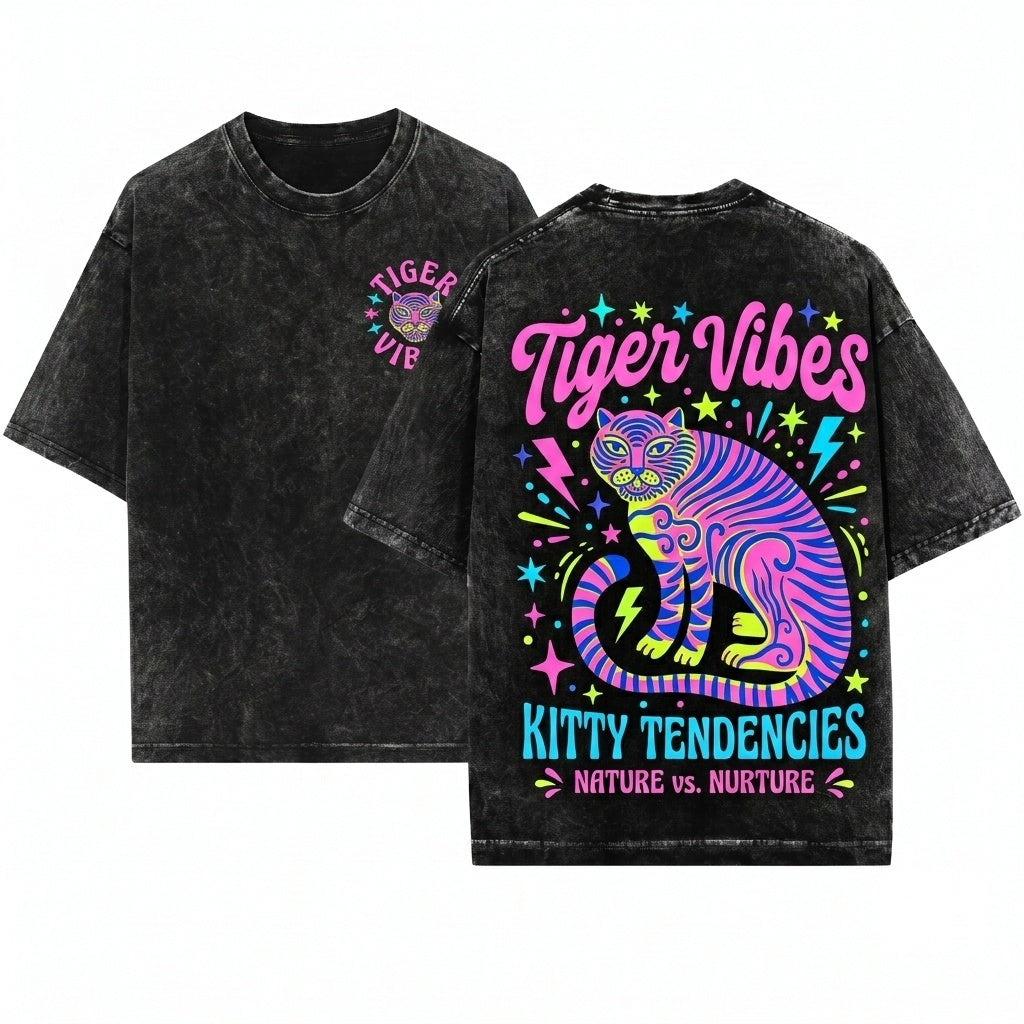 Easy Tiger Retro Boho Graphic Vintage Cool Women Unisex Wash T-Shirt