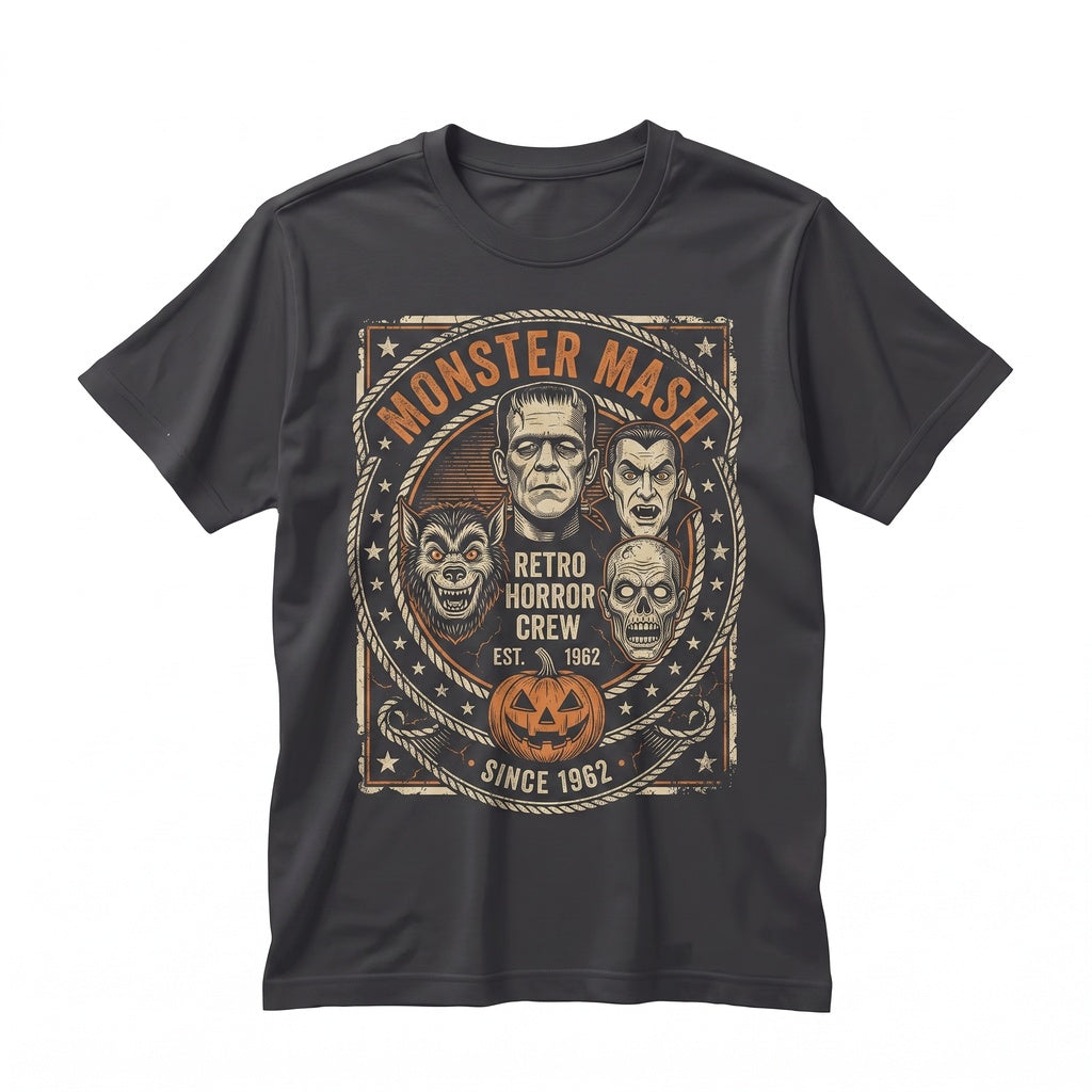 Vintage Halloween Monster Graphic Retro Spooky Season Fall Unisex TShirt