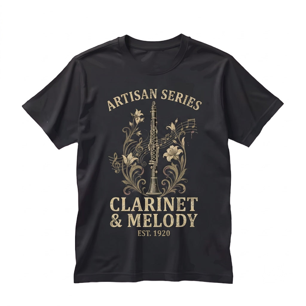 Elegant Art Nouveau Clarinet Vintage Music Lover Gift for Clarinetist Orchestra Musician Band Classical Instrument Unisex TShirt