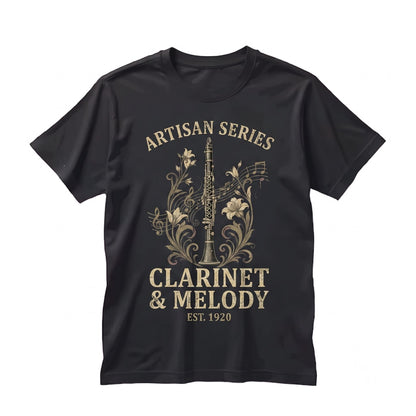 Elegant Art Nouveau Clarinet Vintage Music Lover Gift for Clarinetist Orchestra Musician Band Classical Instrument Unisex TShirt