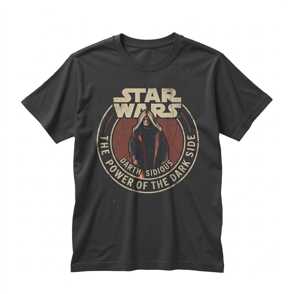 Vintage Emperor Palpatine Darth Sidious Dark Lord Sith Villain Graphic SciFi May 4th Retro Apparel Unisex TShirt