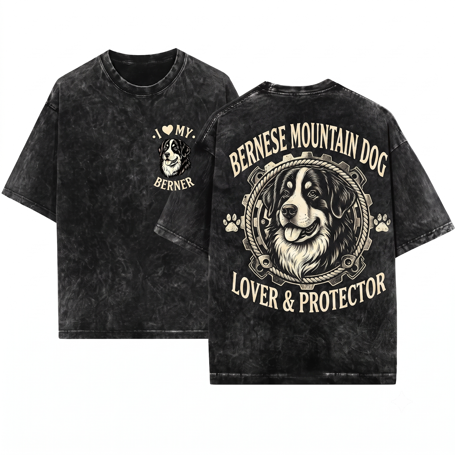 Husky Lover Siberian Dog Breed Graphic Apparel - Cute Puppy Owner Present Retro Tee - Unisex Heavyweight Garment-Dyed T-Shirt