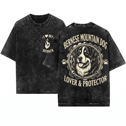 Husky Lover Siberian Dog Breed Graphic Apparel - Cute Puppy Owner Present Retro Tee - Unisex Heavyweight Garment-Dyed T-Shirt