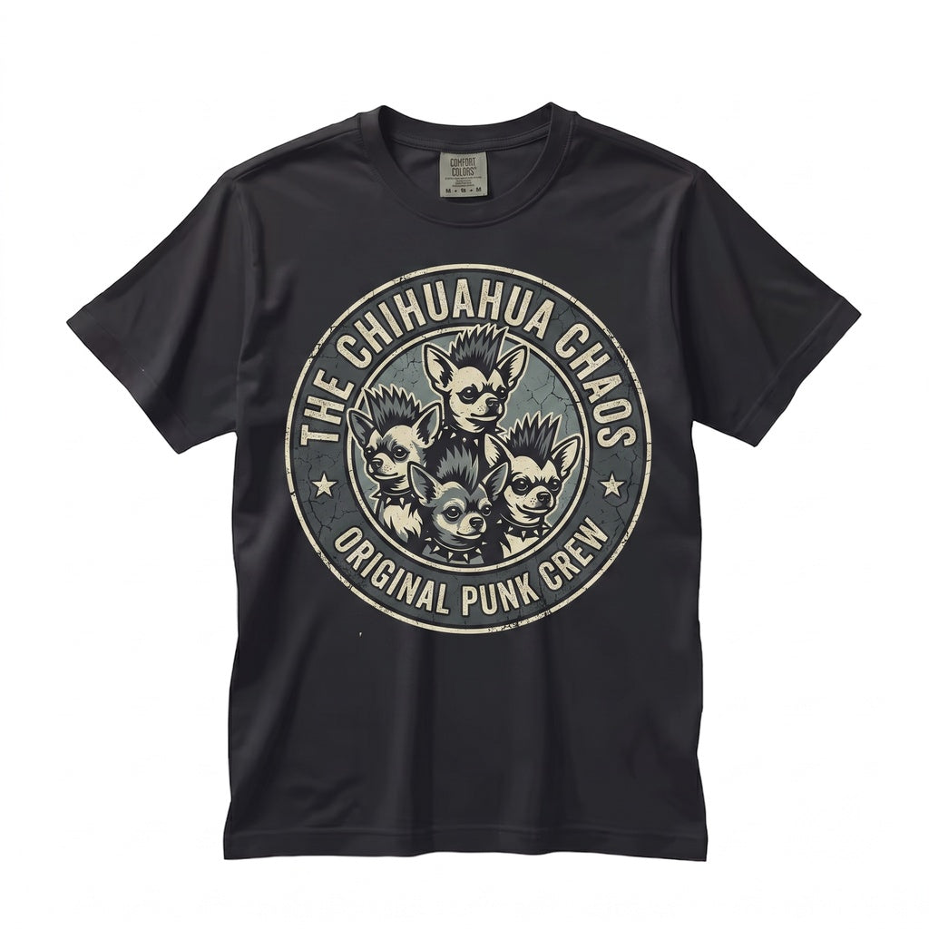 Punk Mohawk Chihuahua Gothic Dog Grunge Graphic Pet Lover Apparel Unisex TShirt