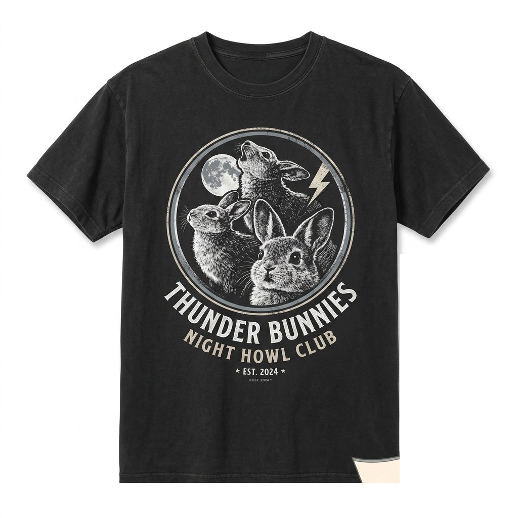 Vintage 90s Bunny Howling at the Full Moon Dark Gothic Rabbit Easter Gift Unisex TShirt