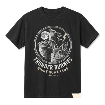 Vintage 90s Bunny Howling at the Full Moon Dark Gothic Rabbit Easter Gift Unisex TShirt