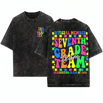 7th Grade Dream Team Seventh Teacher Back to School Student Unisex Wash T-Shirt
