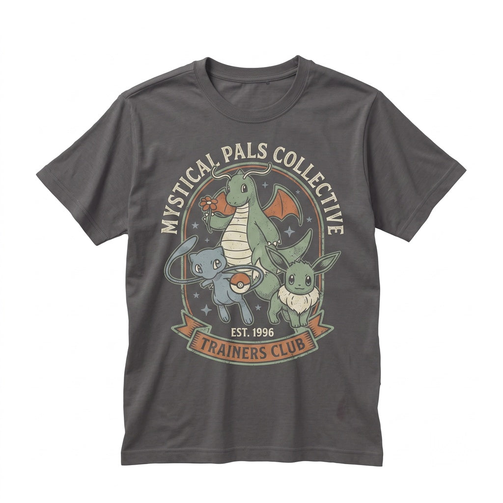 Kawaii Monster Squad Graphic Dragonite Mew Squirtle Gamer Anime Lover Unisex TShirt