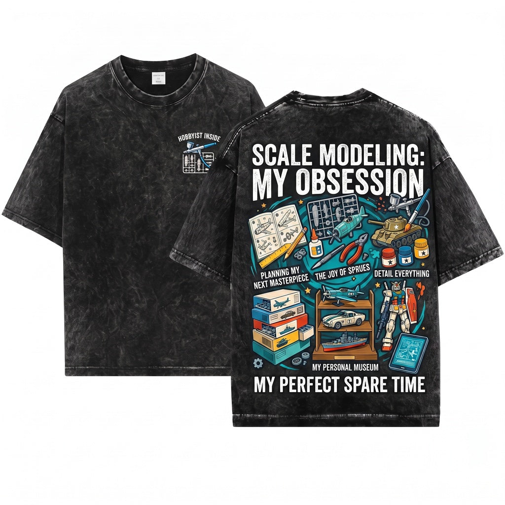 Scale Model Builder Hobby Things Retro Enthusiast Gift Unisex Wash T-Shirt