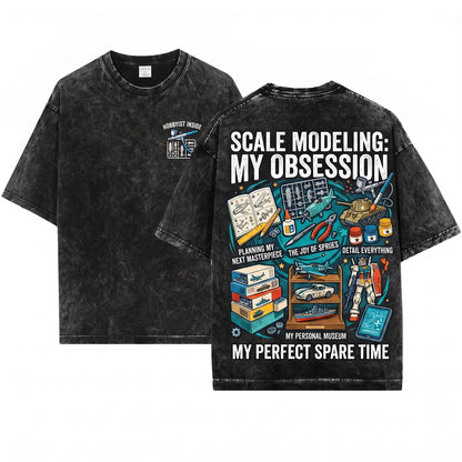 Scale Model Builder Hobby Things Retro Enthusiast Gift Unisex Wash T-Shirt