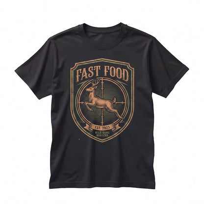 Funny Fast Food Deer Hunter Dad Gift Ideas Graphic Novelty Humor Apparel Unisex TShirt