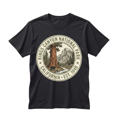 Vintage Kings Canyon Sequoia Forest California National Park Bear Hiking Nature Gift Unisex TShirt