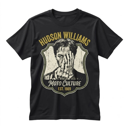 Vintage Hudson Williams Actor Fan Retro Graphic Oversized Bootleg Black Cotton Unisex TShirt