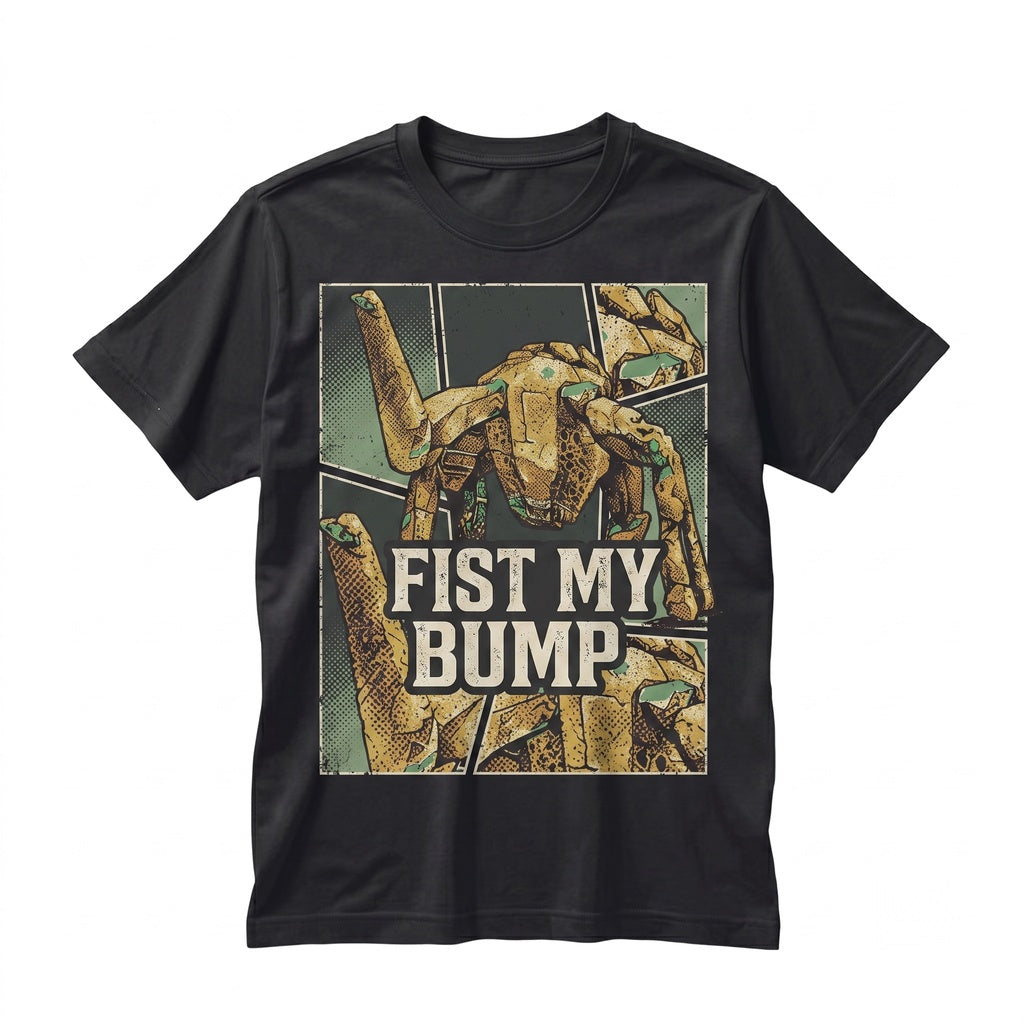 Fist My Bump Funny Sci-Fi Boxing Movie Parody Graphic Vintage Space Humor Cotton Apparel Unisex TShirt