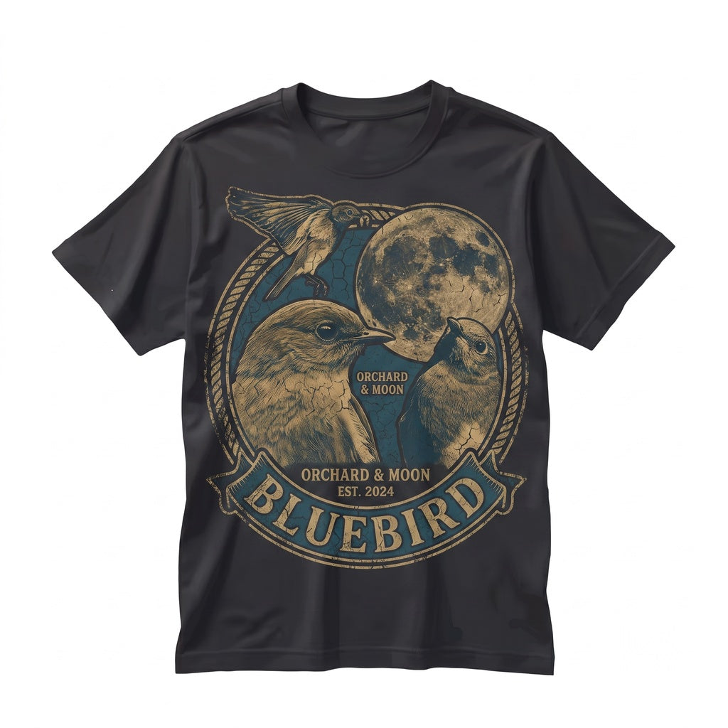 Three Eastern Bluebird Moon Funny 90s Vintage Aesthetic Graphic Retro Parody Gift Unisex TShirt