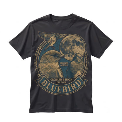 Three Eastern Bluebird Moon Funny 90s Vintage Aesthetic Graphic Retro Parody Gift Unisex TShirt