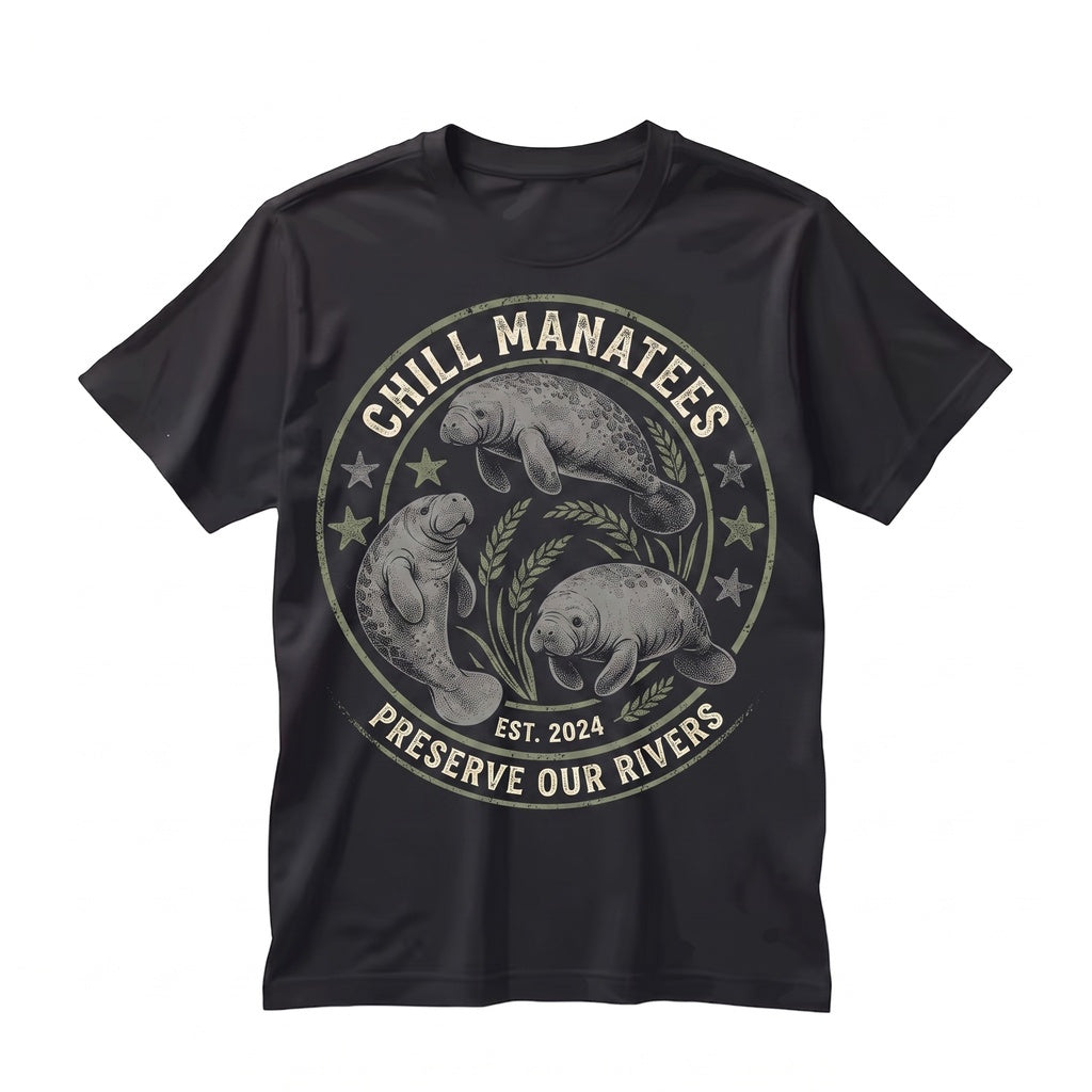 Cute Vintage Manatee Graphic Coastal Sea Cow Animal Lover Gift Crewneck Sweater Unisex TShirt