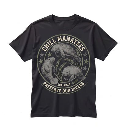 Cute Vintage Manatee Graphic Coastal Sea Cow Animal Lover Gift Crewneck Sweater Unisex TShirt