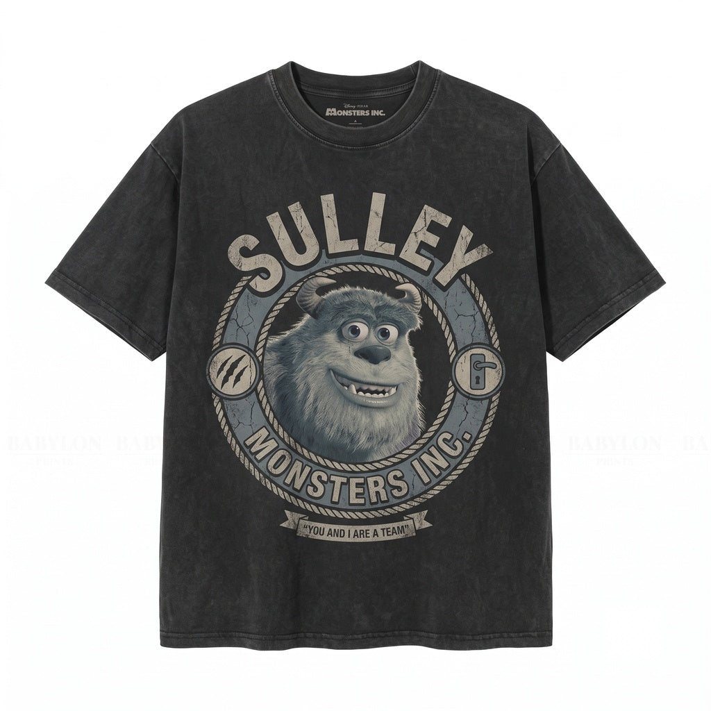 Oversized Blue Monster Graphic Top Walt Theme Park Family Vacation Apparel James P Sullivan Unisex TShirt