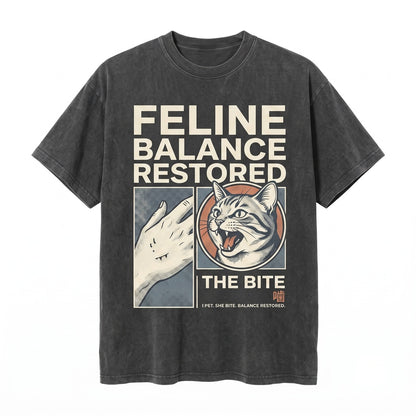 Funny Anime Cat Biting Japanese Streetwear Graphic Pet Lover Gift Unisex TShirt