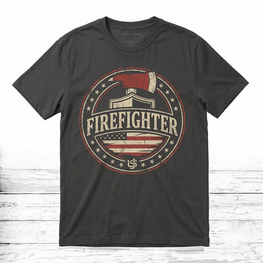 American Flag Firefighter Dad Gift Fire Department Apparel Unisex TShirt