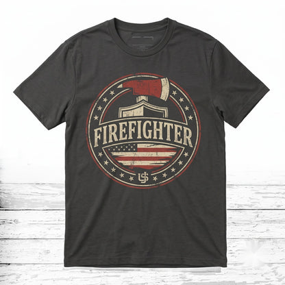 American Flag Firefighter Dad Gift Fire Department Apparel Unisex TShirt