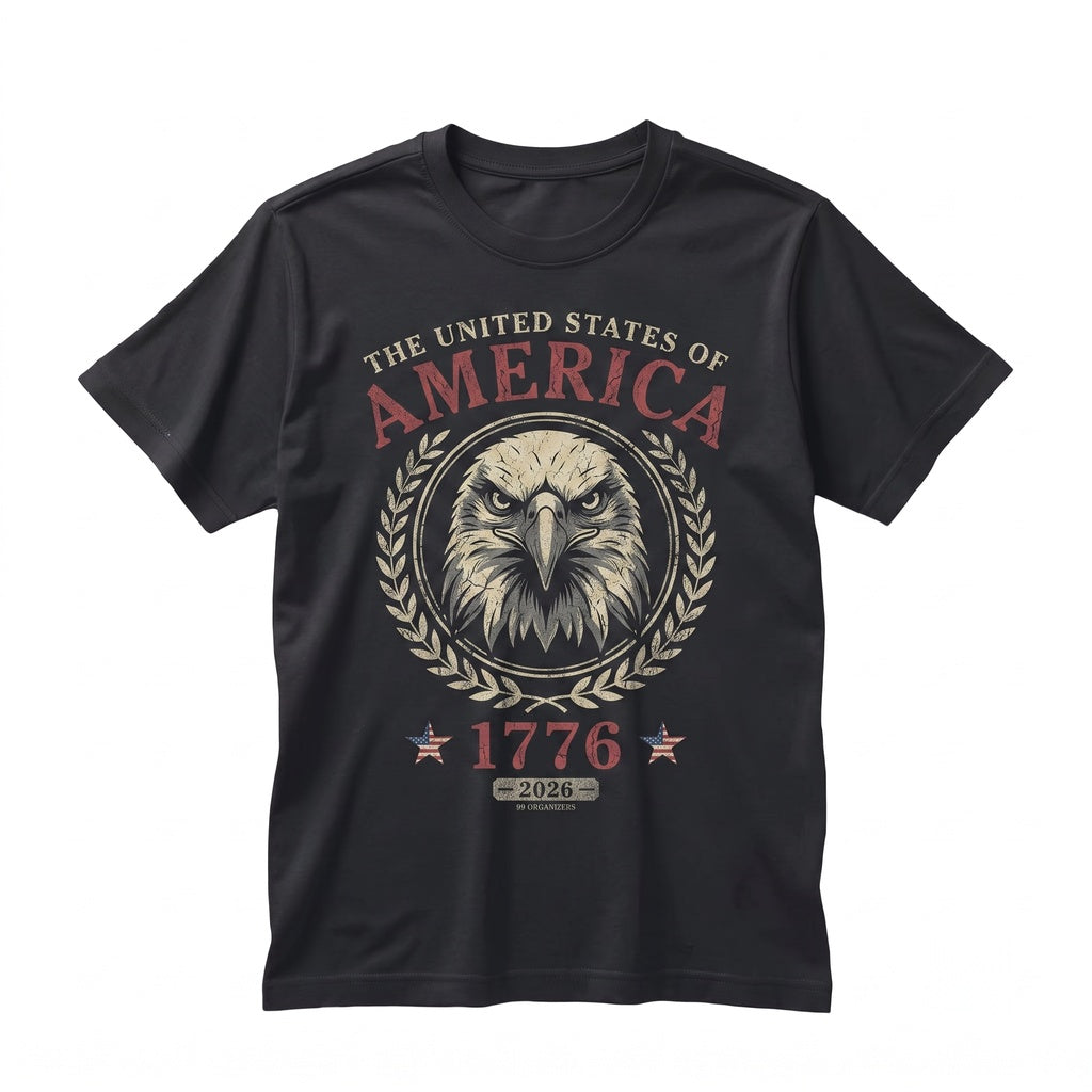 Semiquincentennial 1776-2026 Patriotic Vintage Bald Eagle American 4th of July Graphic Unisex TShirt