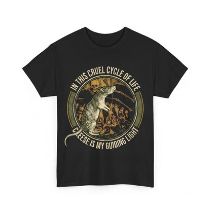 Cheese Is My Guiding Light Funny Rat Lover Graphic Cotton Apparel Unisex TShirt