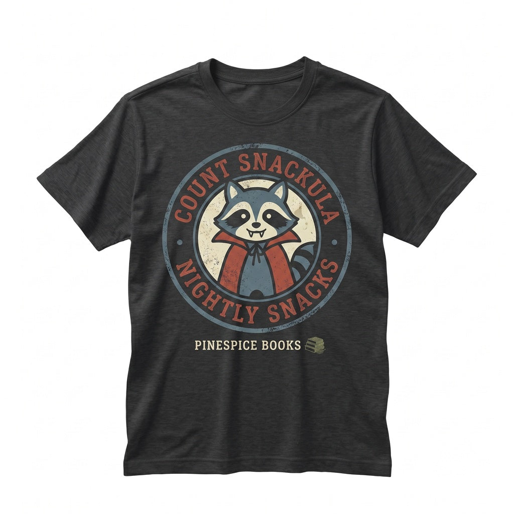 Count Snackula Raccoon Funny Vampire Embroidered 1717 Spooky Season Halloween Foodie Gift Unisex TShirt