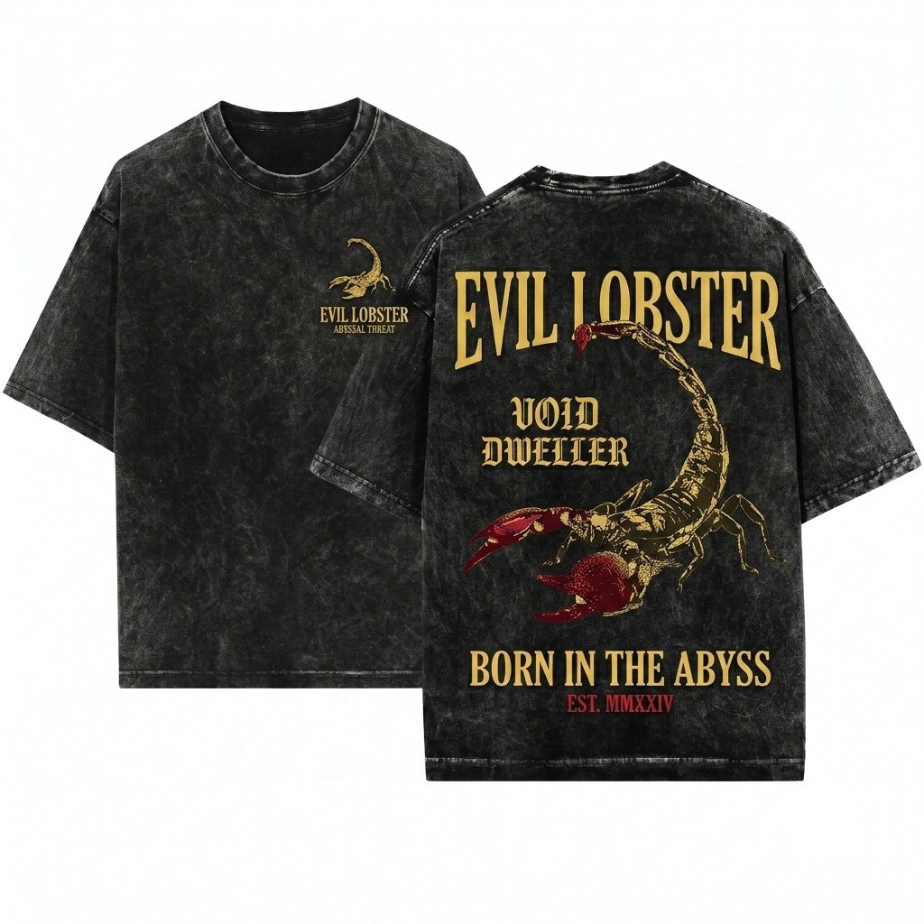 Wicked Funny Retro Evil Lobster Scorpion Unisex Wash T-Shirt