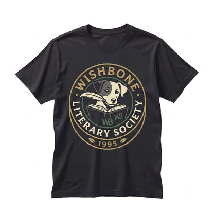 Vintage Wishbone Dog Literary Society Book Lover 90s Nostalgia Teacher Gift Unisex TShirt