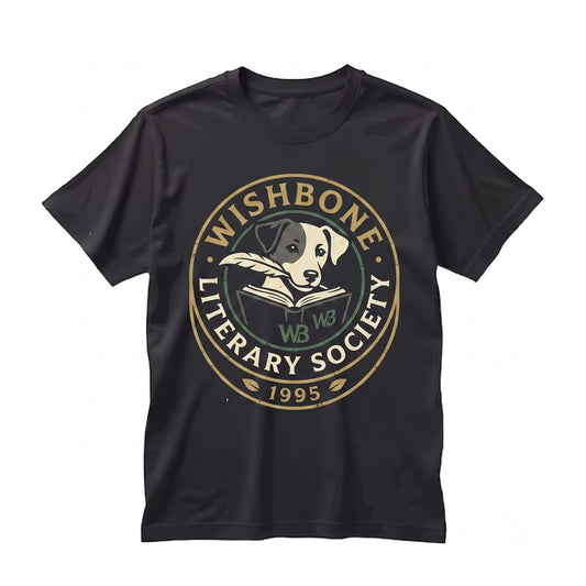 Vintage Wishbone Dog Literary Society Book Lover 90s Nostalgia Teacher Gift Unisex TShirt
