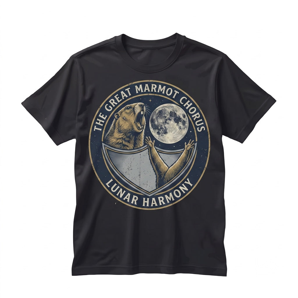 Three Marmot Moon Retro Groundhog Vintage Wildlife Cute Rodent Graphic Gift Unisex TShirt