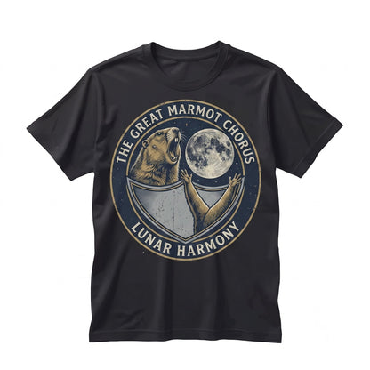 Three Marmot Moon Retro Groundhog Vintage Wildlife Cute Rodent Graphic Gift Unisex TShirt